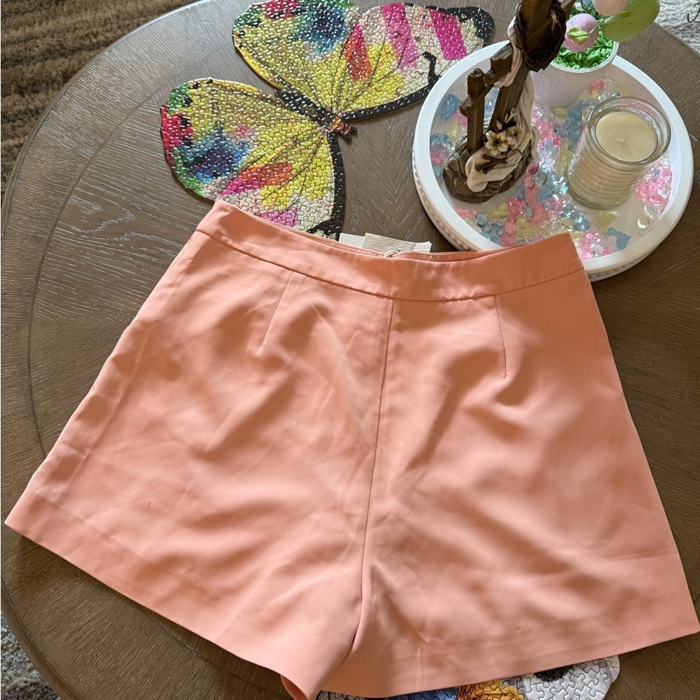 Motf Sateen High Waist Shorts Peach Large